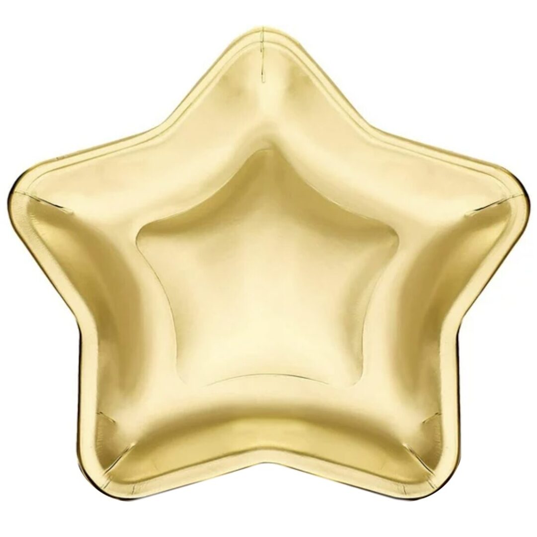Gold Star Shape Paper Plate